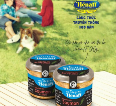 Cá Hồi Xé Nhỏ Với Thì Là Henaff 90 g Pháp